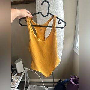 TNA Rockfall Mustard Racerback Bodysuit Sz S